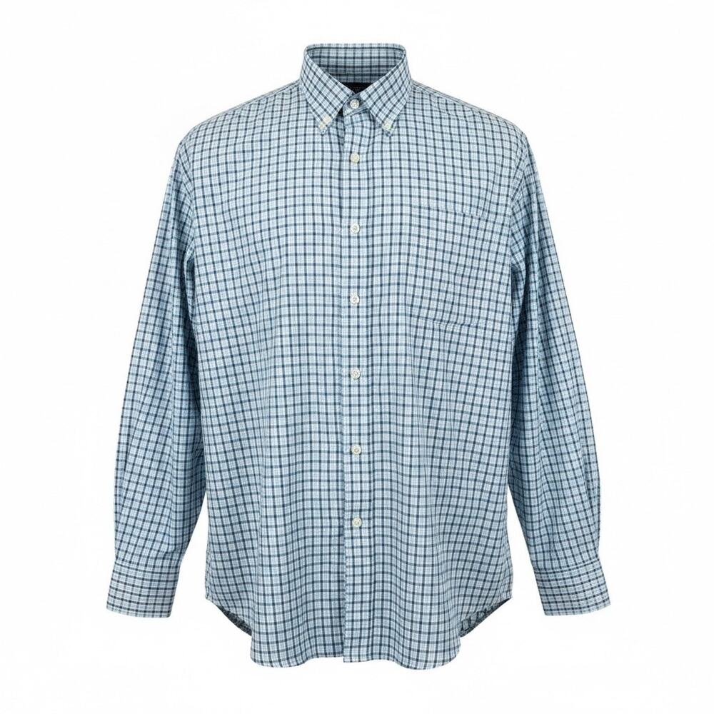 George Men Blue Multicolor Long Sleeves Button Front Shirt Size 3XL 54-56